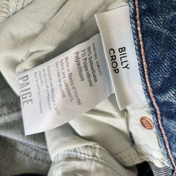 PAIGE Billy Crop High Rise Straight Jean Light Wash Size 27 NWT - Picture 5 of 7